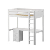 Maxtrix Teenage High Loft w Front Straight Ladder w Table w 1 drawer - Kids Haven